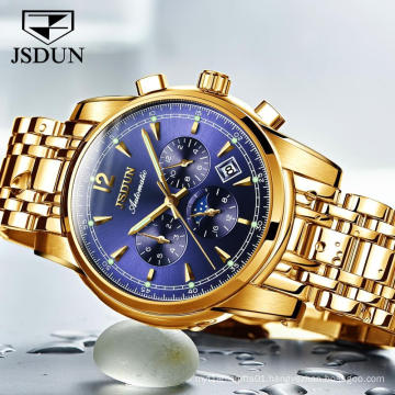 Men Watch Top Luxury Brand JSDUN 8750 Men Automatic Mechanical WristWatch  Men Business Classic Stainless Steel Band Clock